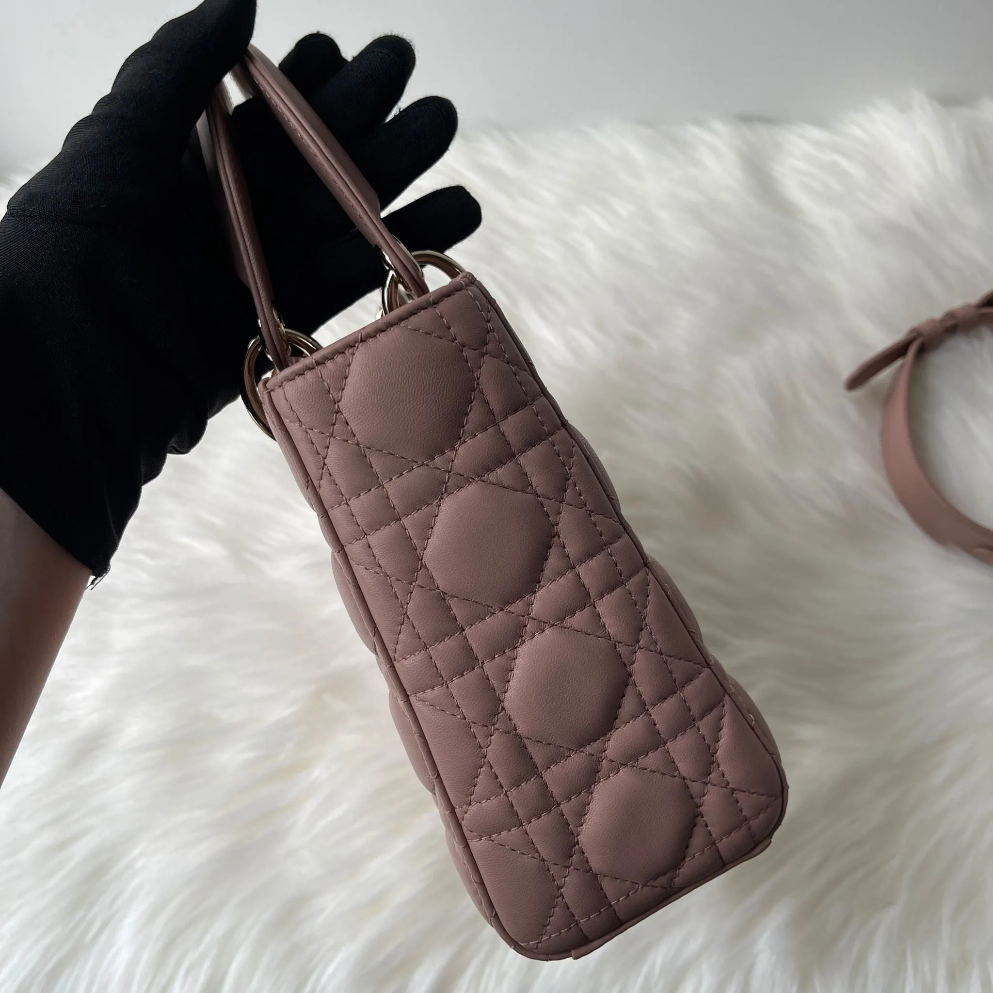 Christian Dior My Lady ABCD Small, Fard Lambskin Gold-tone Hardware
