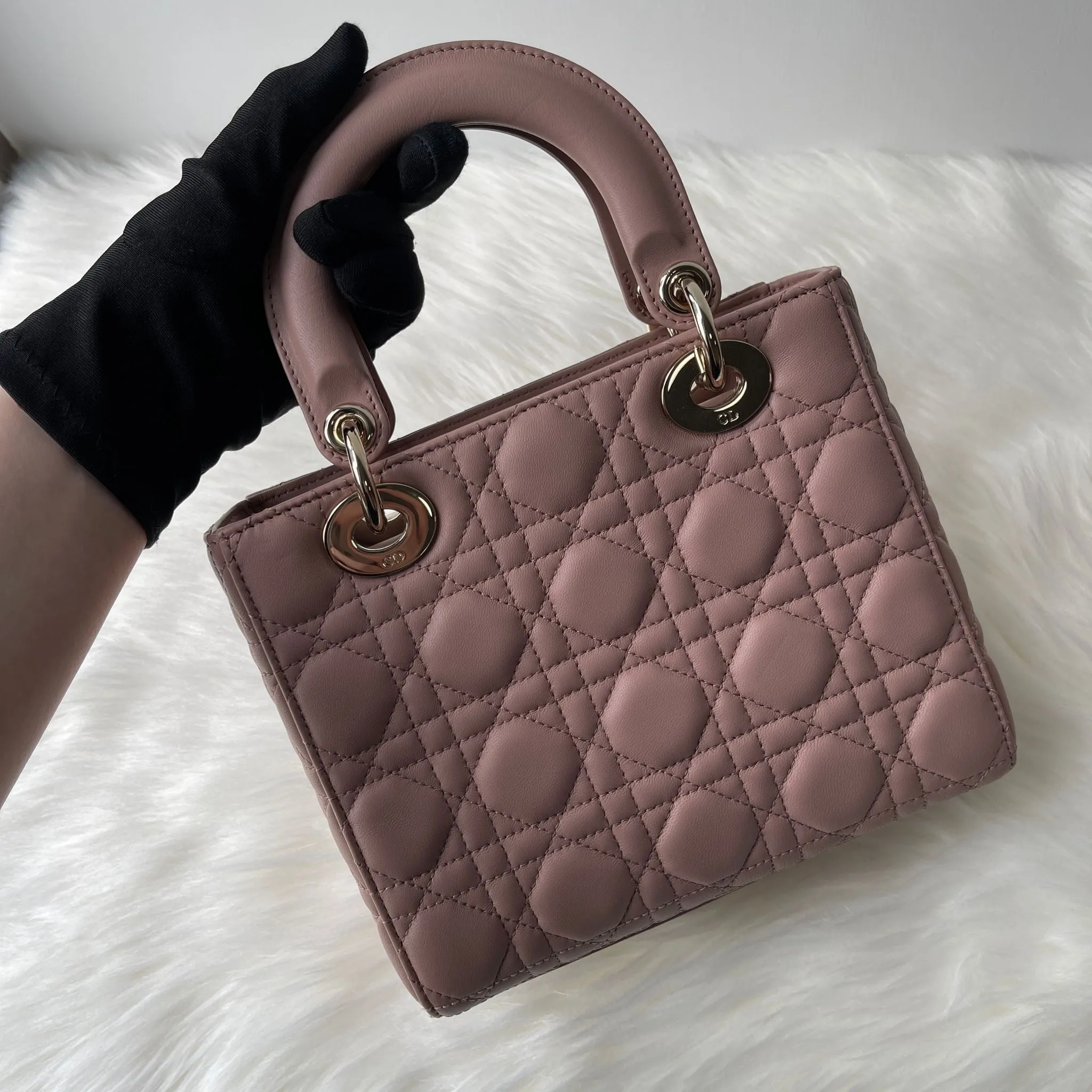 Christian Dior My Lady ABCD Small, Fard Lambskin Gold-tone Hardware