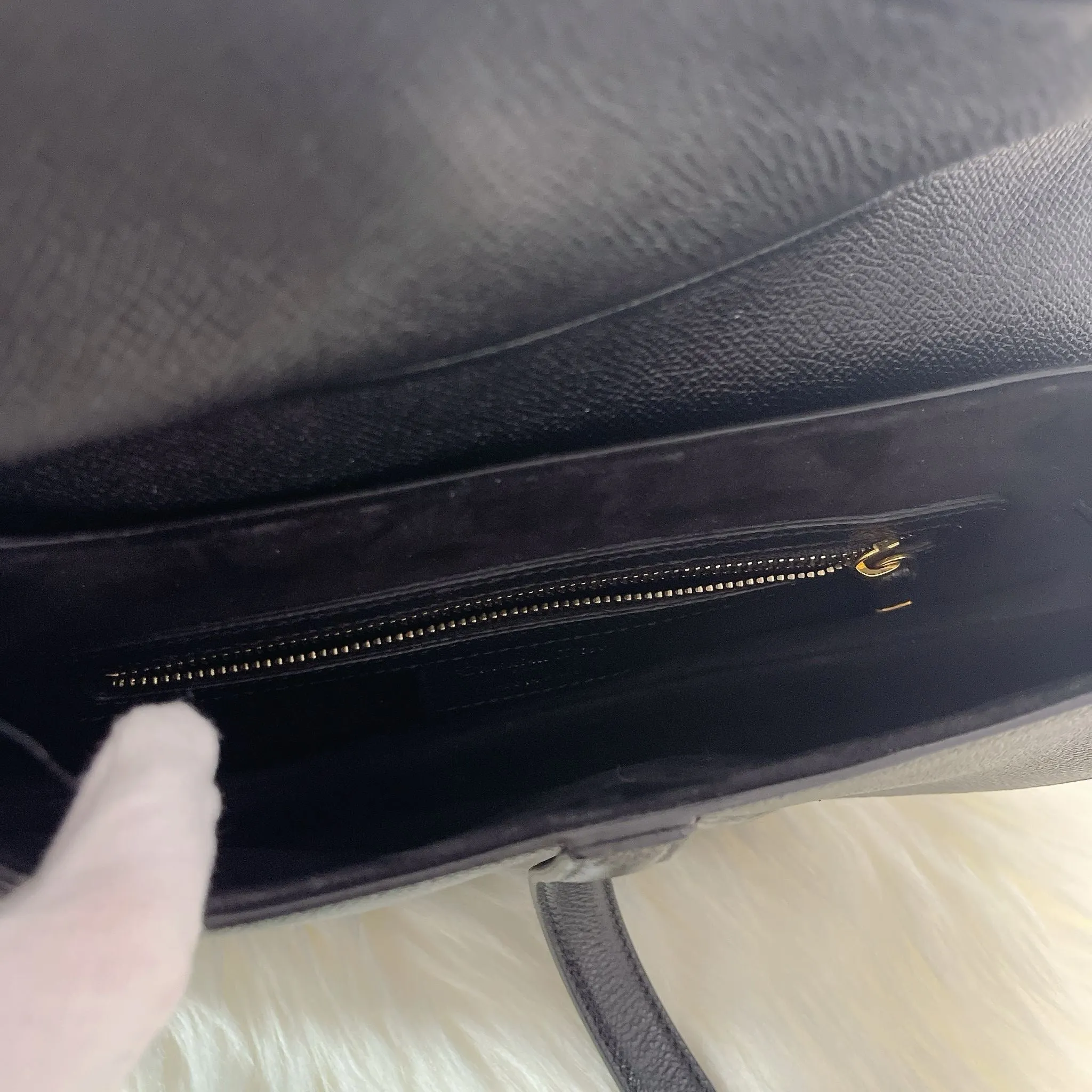 Christian Dior Saddle Bag Medium Black Grained Leather, Gold-tone Hardware