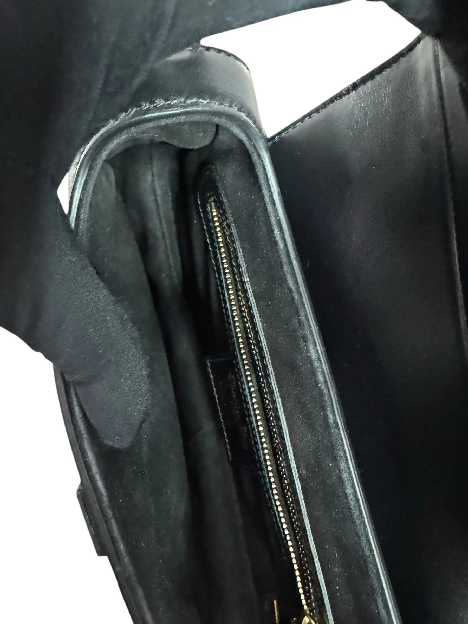 Christian Dior Saddle Bag Medium with Guitar Strap, Black Calf Leather Gold-tone Hardware