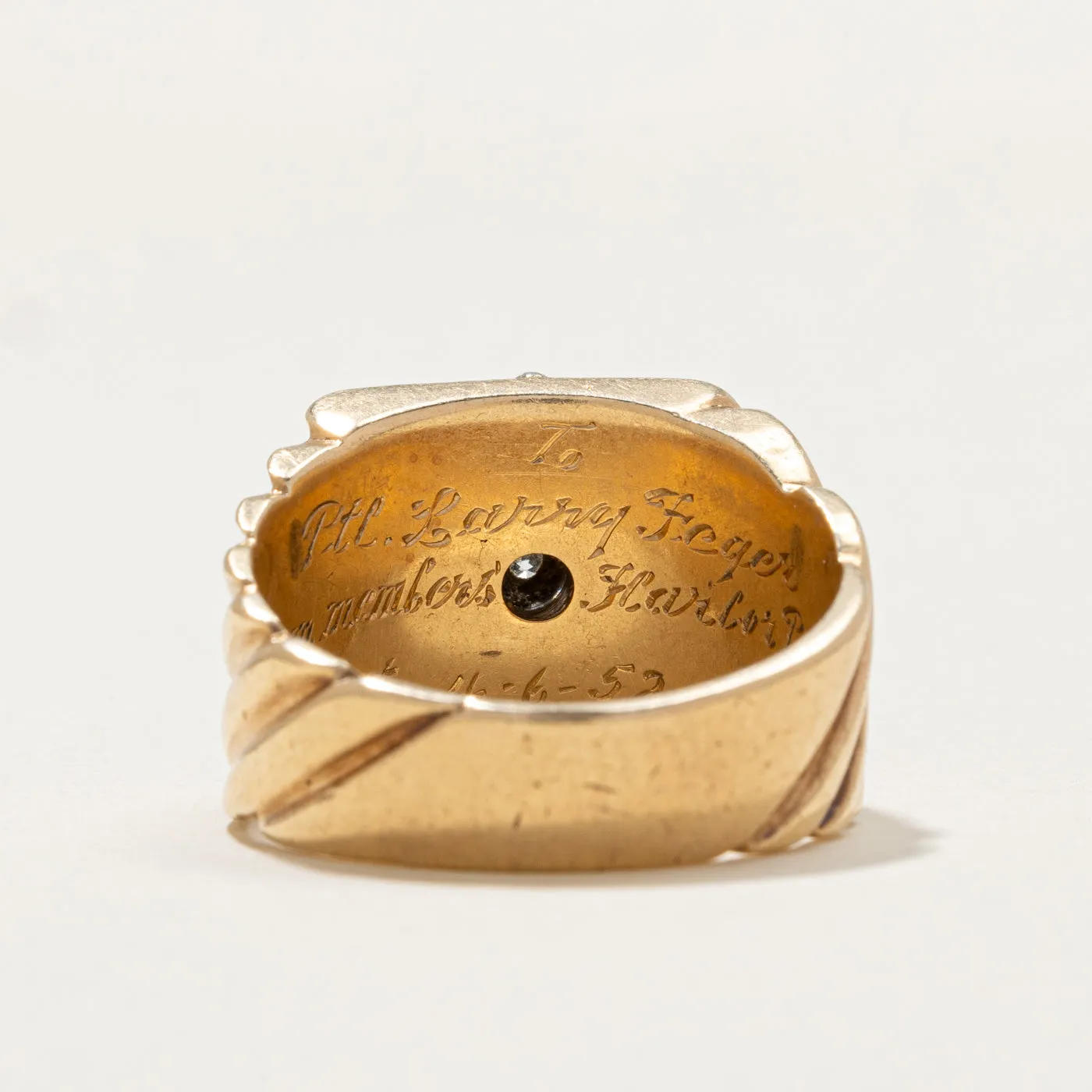 'City of New York Police' Diamond Signet Ring | 0.20ct | SZ 10.25