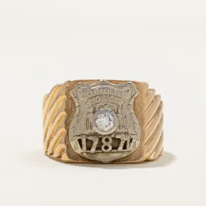 'City of New York Police' Diamond Signet Ring | 0.20ct | SZ 10.25