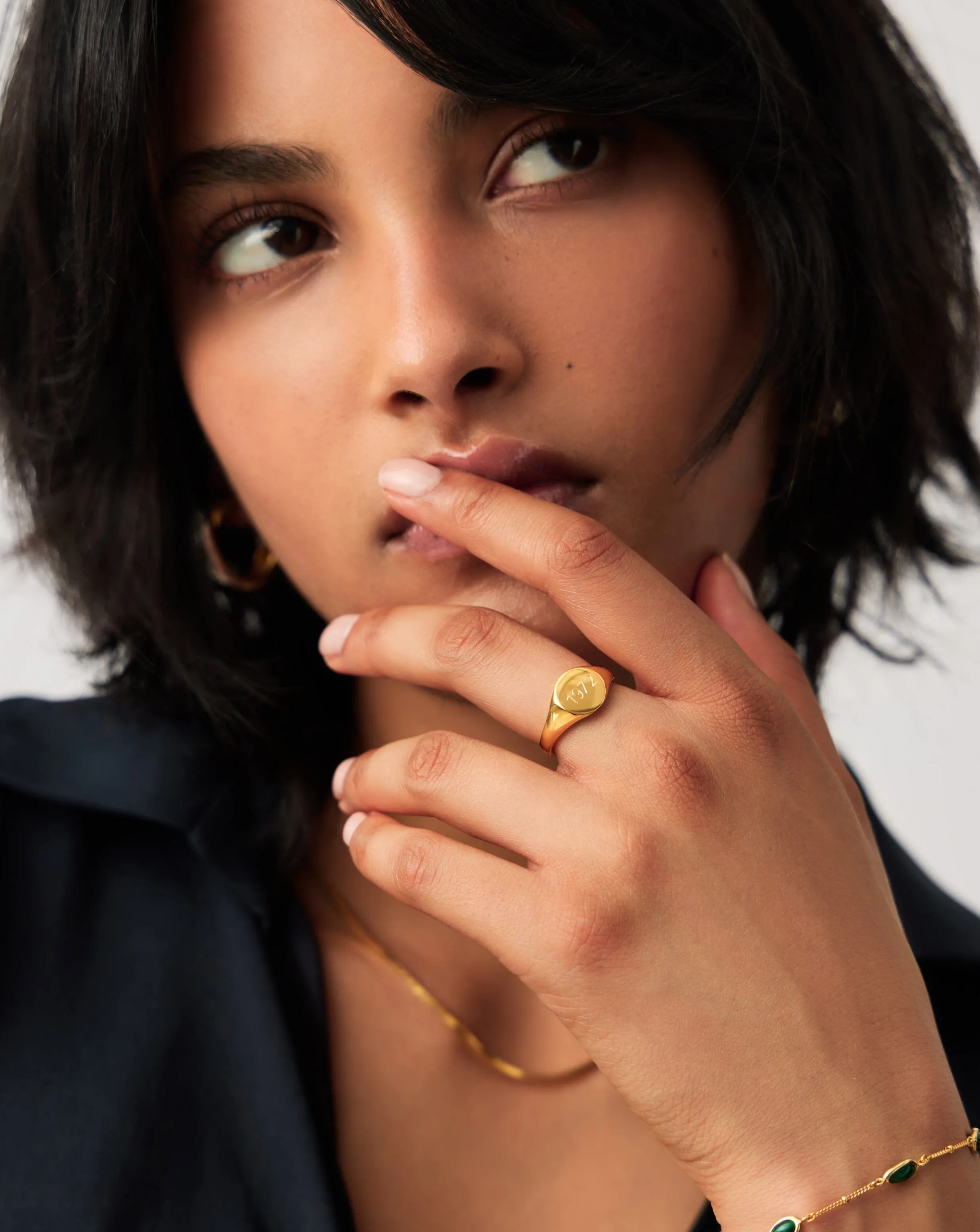 Engravable Round Signet Ring | 18k Gold Vermeil