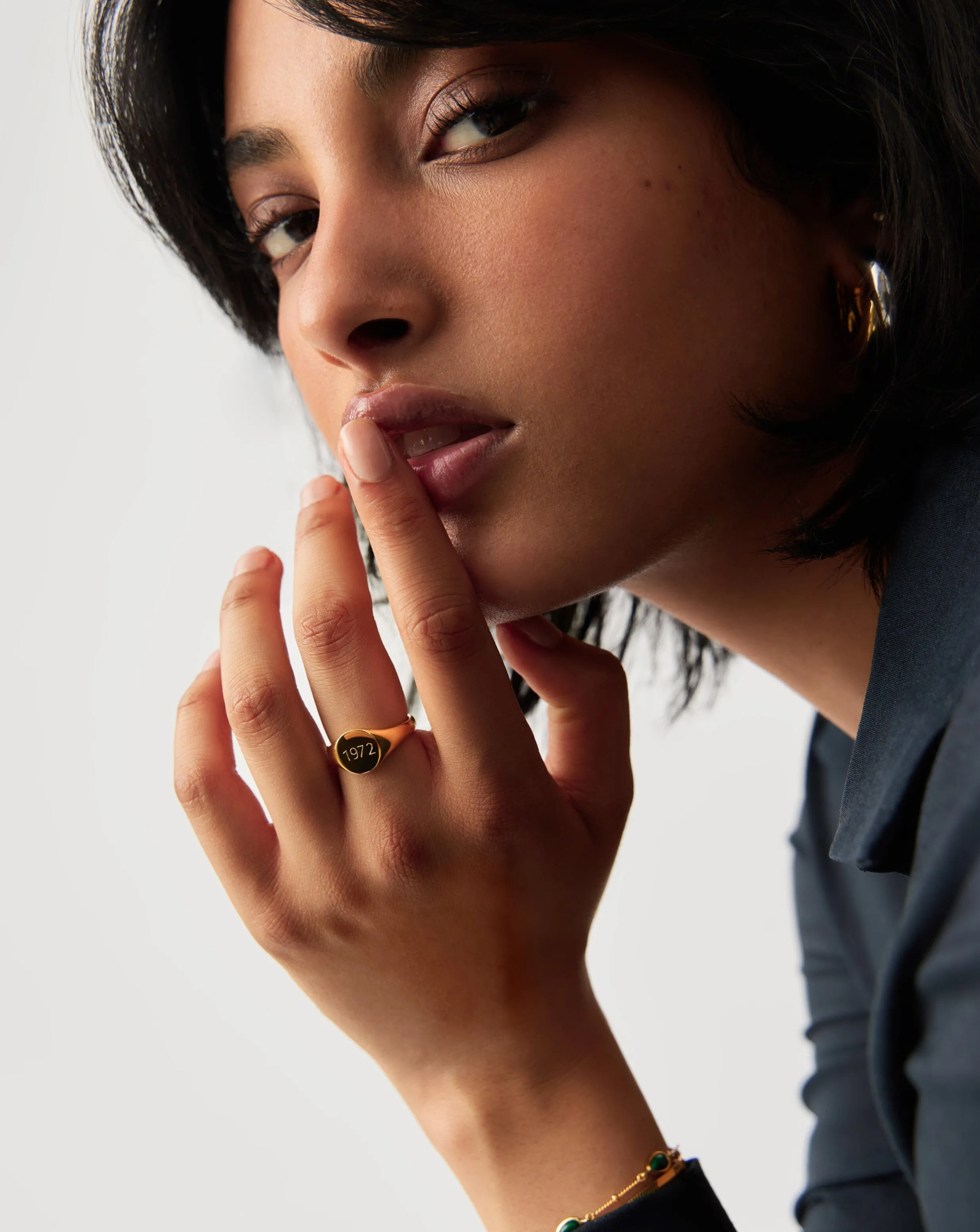 Engravable Round Signet Ring | 18k Gold Vermeil