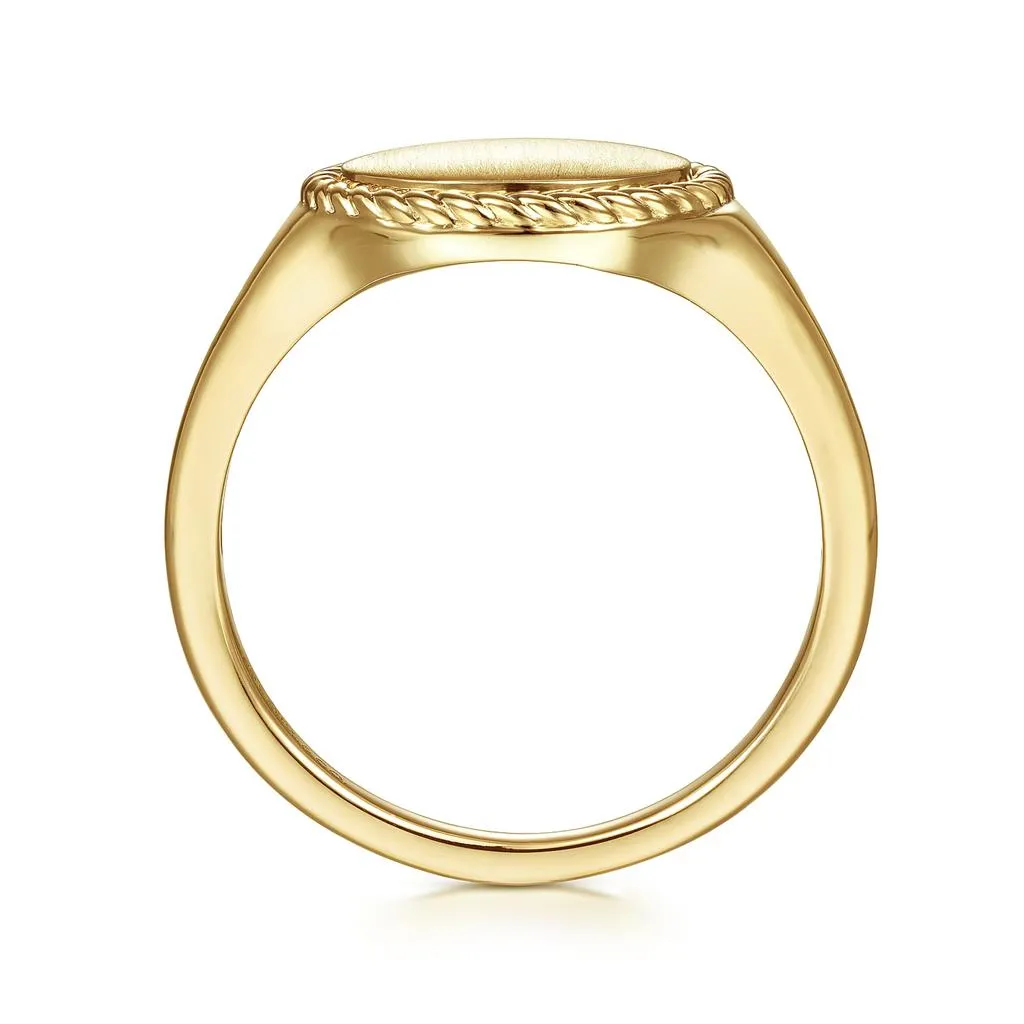 Engraveable Signet Ring - 14K Yellow Gold
