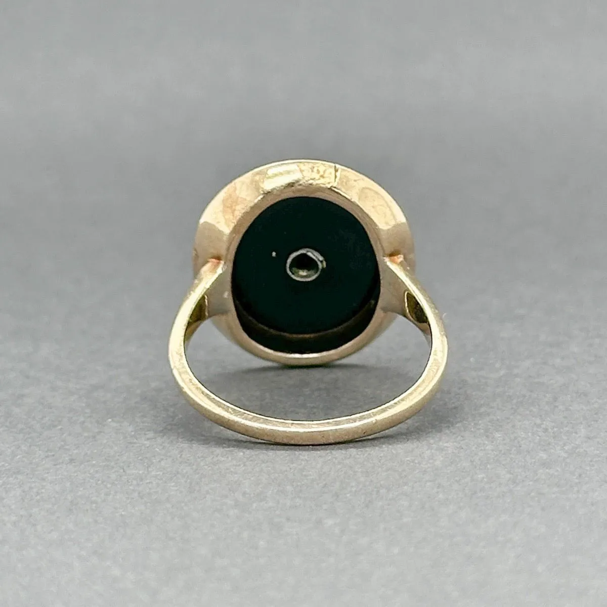 Estate 10K Y Gold Victorian 2.53ct Onyx & FWP Signet Ring
