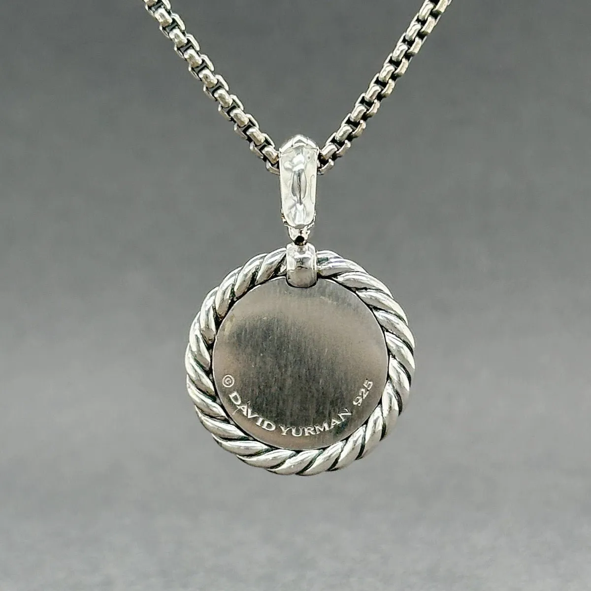 Estate David Yurman SS 0.06ctw G-H/SI1-2 Diamond L Initial Pendant & Chain