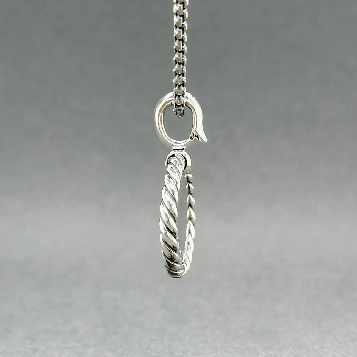 Estate David Yurman SS 0.06ctw G-H/SI1-2 Diamond L Initial Pendant & Chain