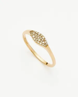Fine Diamond Signet Ring | 14k Solid Gold/Diamond