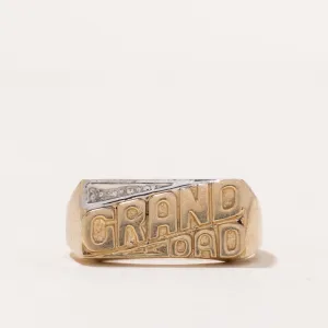 'Grand Dad' Diamond Signet Ring | 0.001ct | SZ 10