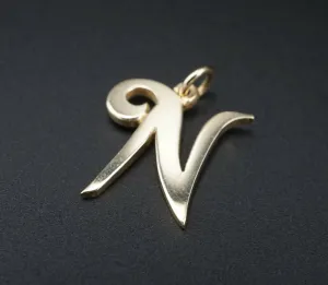 James Avery Large Script Initial Charm 14k Gold Retired Size 3/4" CHS1533