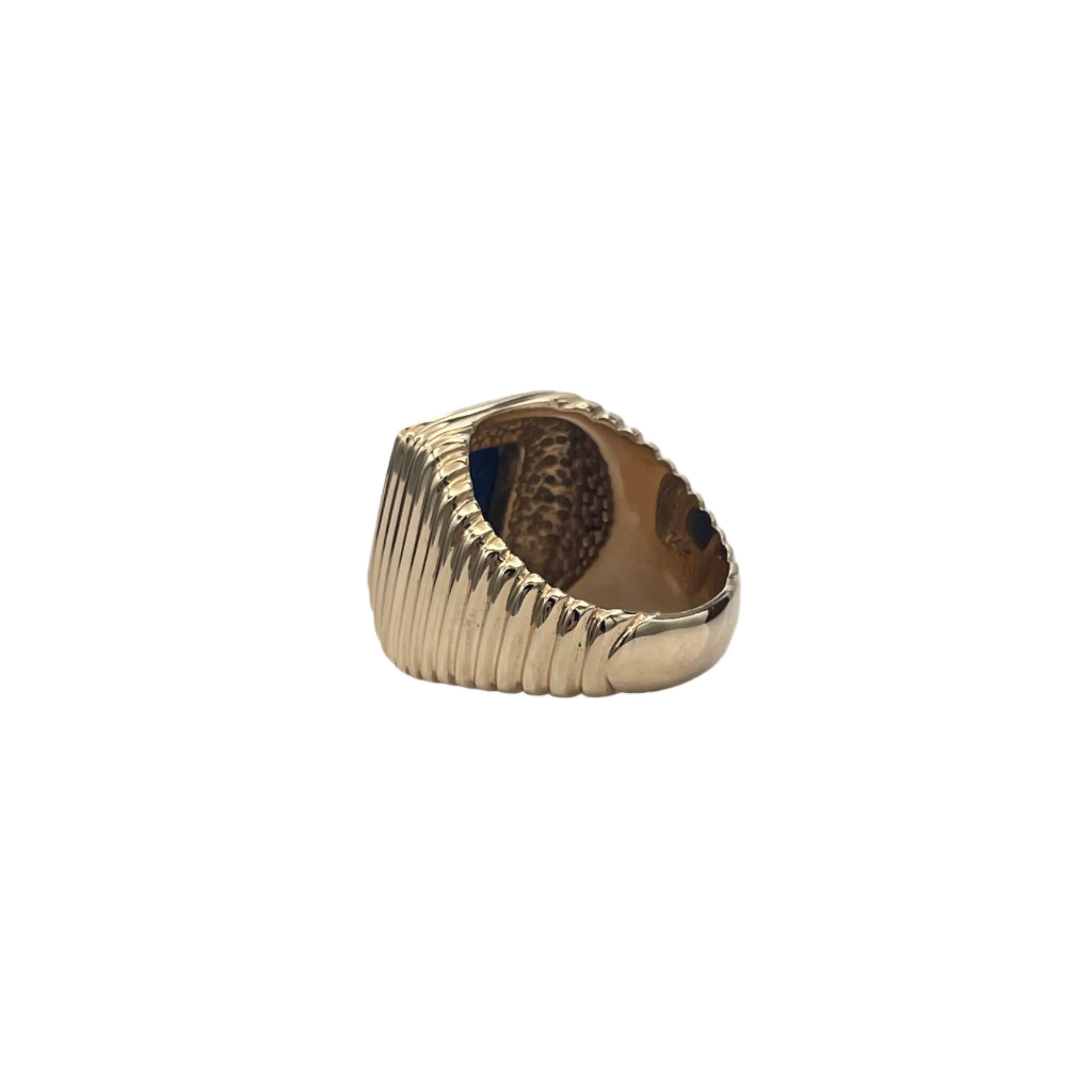 Lapis Lazuli pyramidal 14K yellow gold signet ring