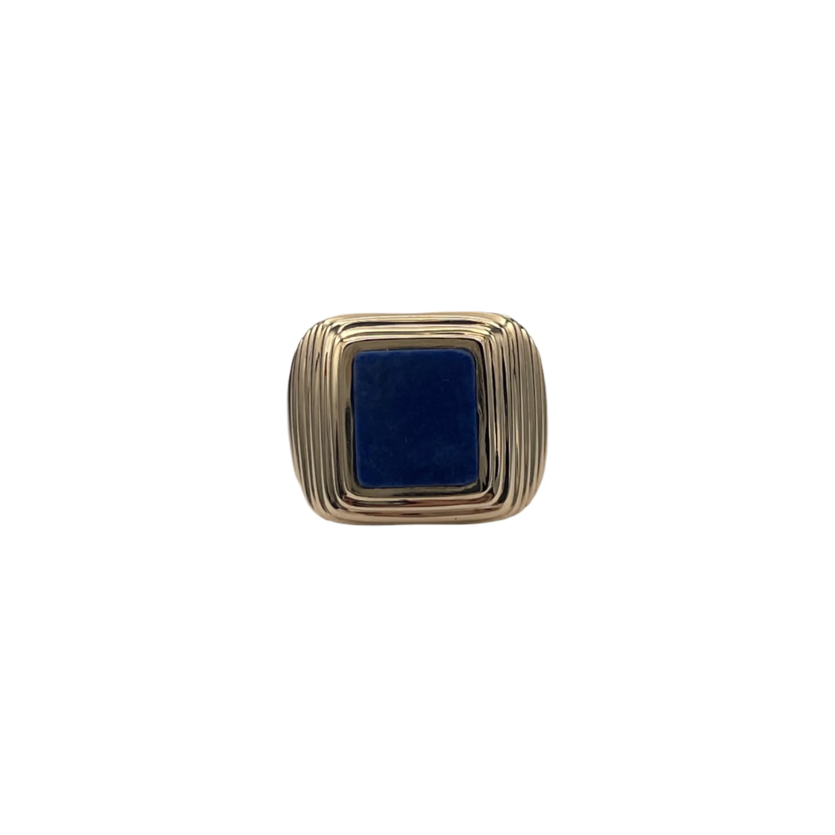 Lapis Lazuli pyramidal 14K yellow gold signet ring