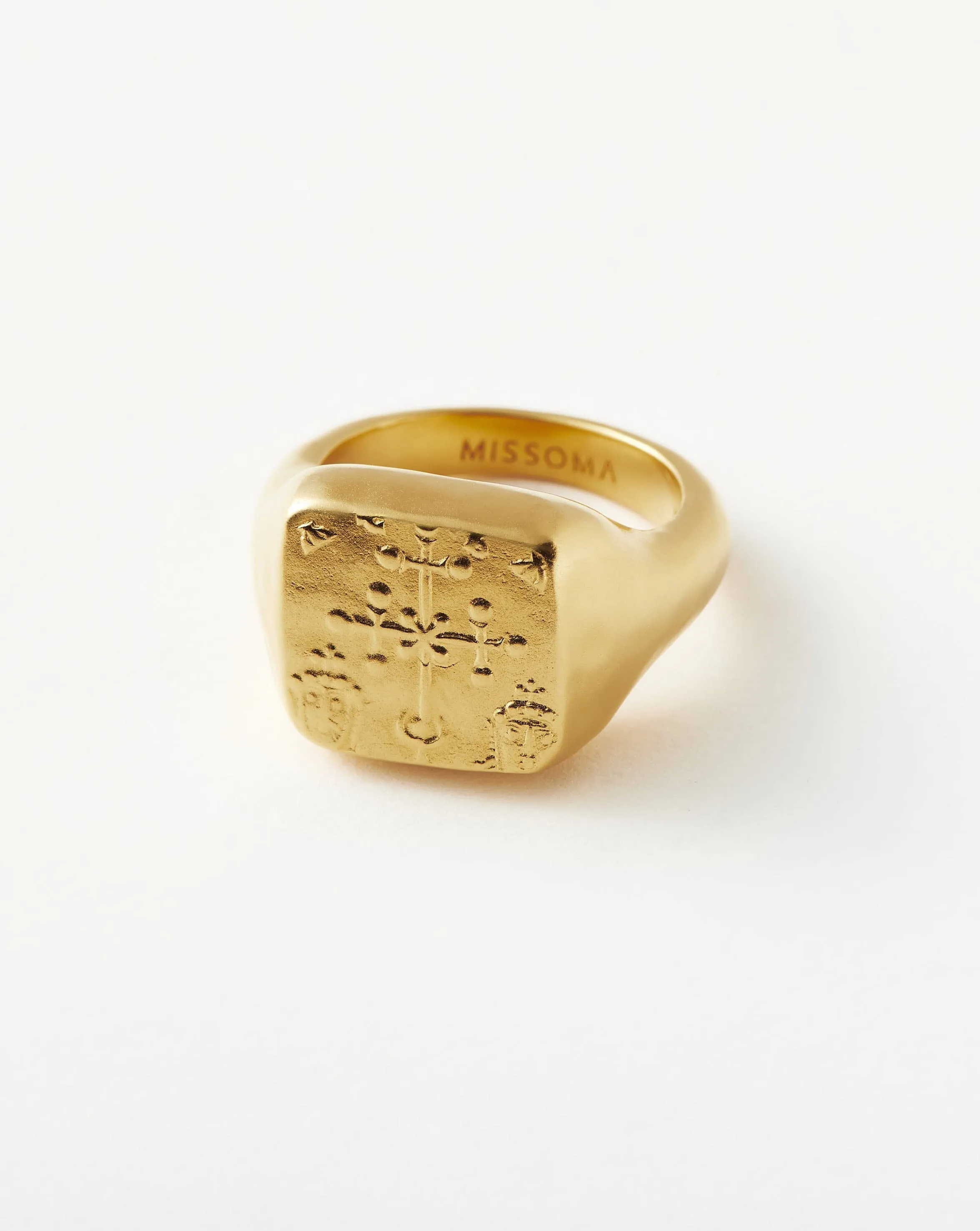 Lucy Williams Byzantine Coin Signet Ring | 18k Gold Plated