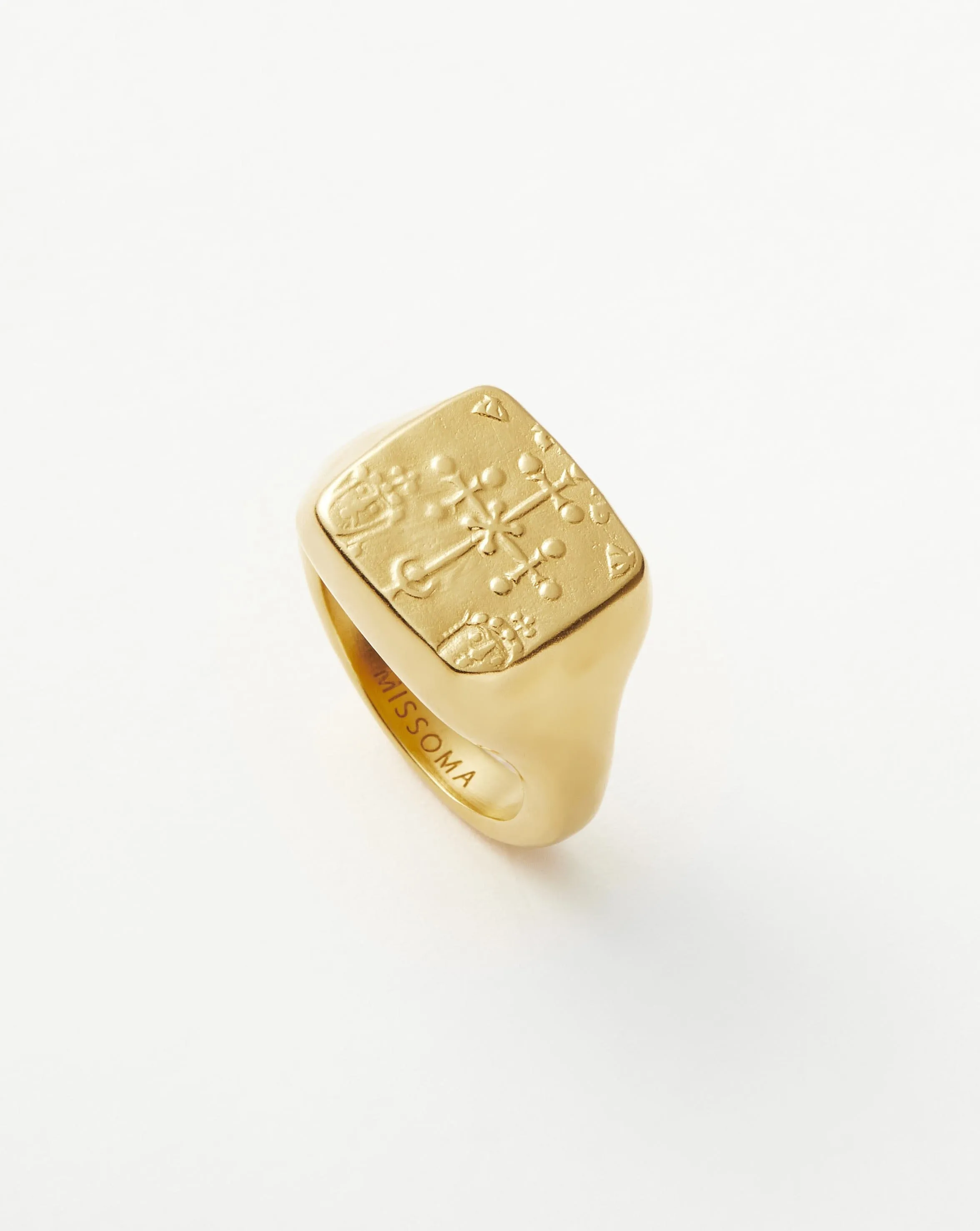 Lucy Williams Byzantine Coin Signet Ring | 18k Gold Plated