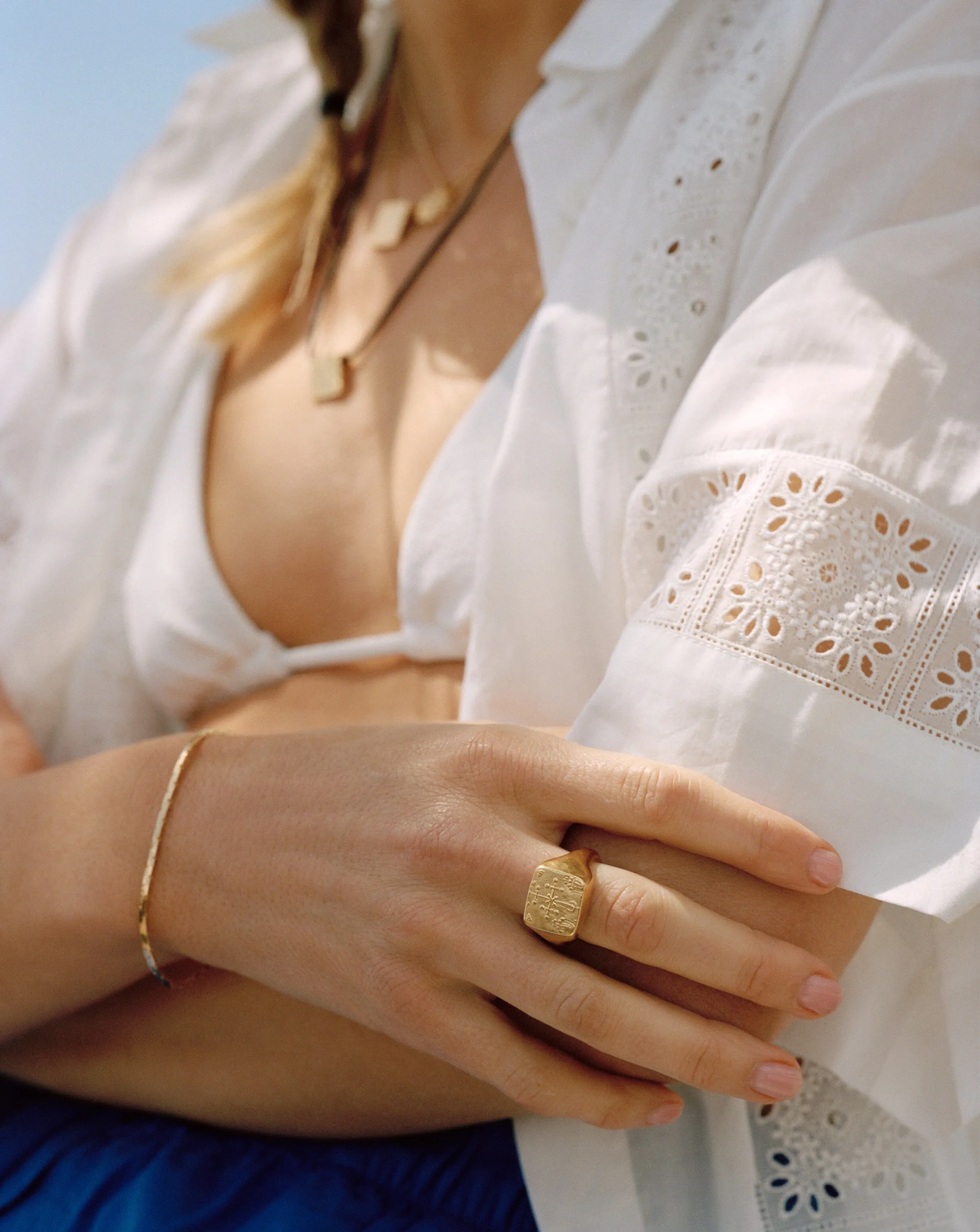 Lucy Williams Byzantine Coin Signet Ring | 18k Gold Plated