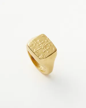 Lucy Williams Byzantine Coin Signet Ring | 18k Gold Plated