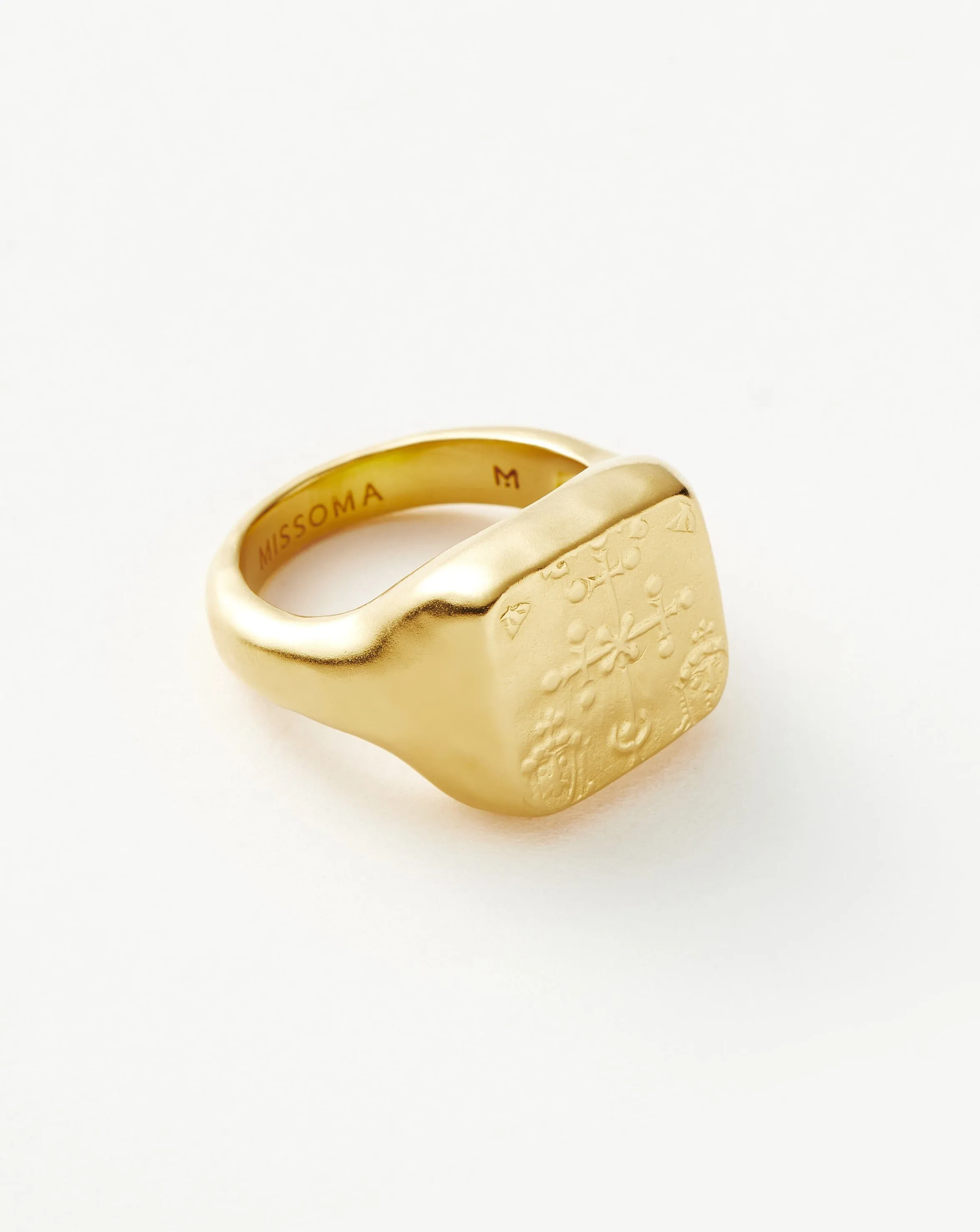 Lucy Williams Byzantine Coin Signet Ring | 18k Gold Plated