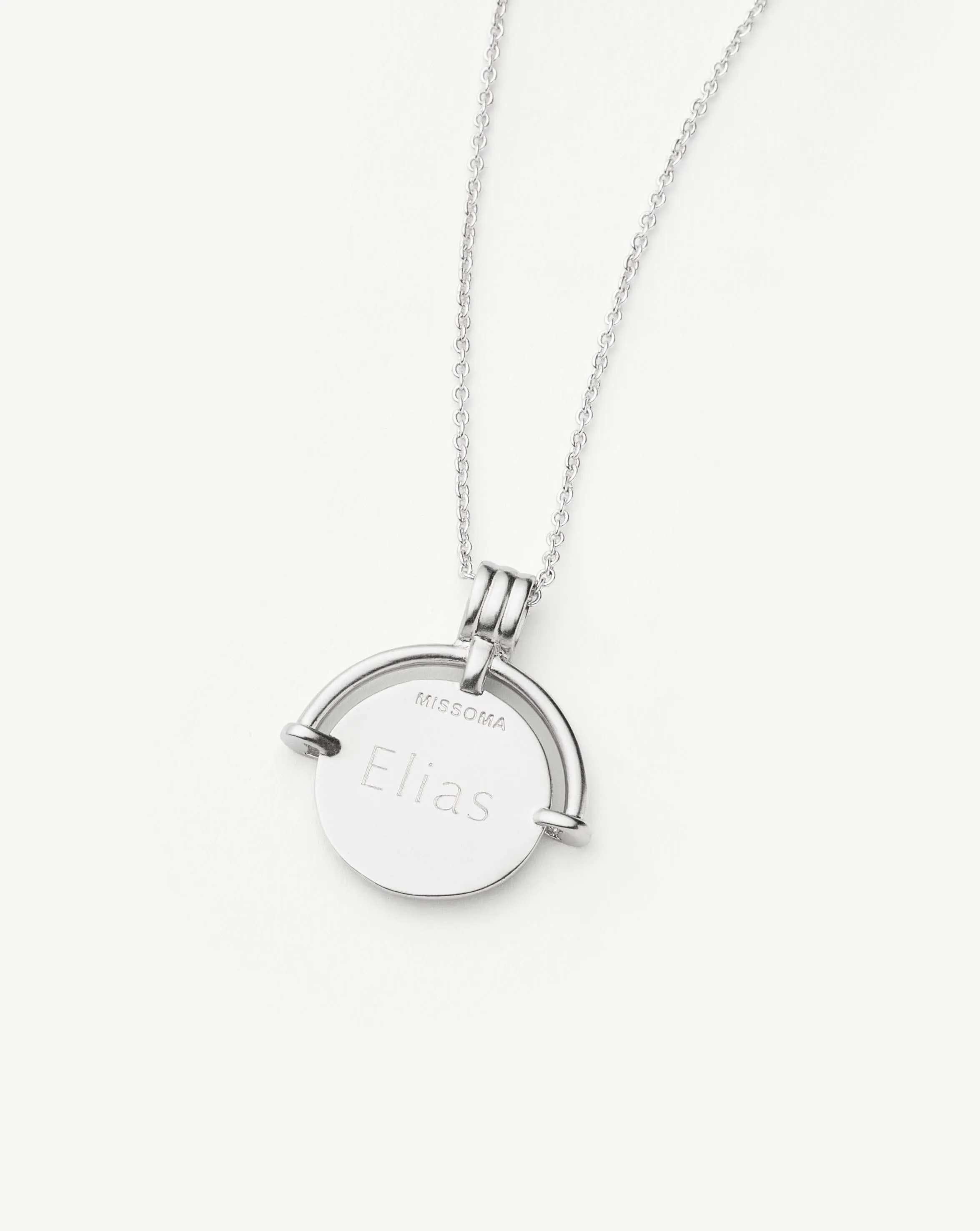 Lucy Williams Long Engravable Roman Arc Coin Necklace