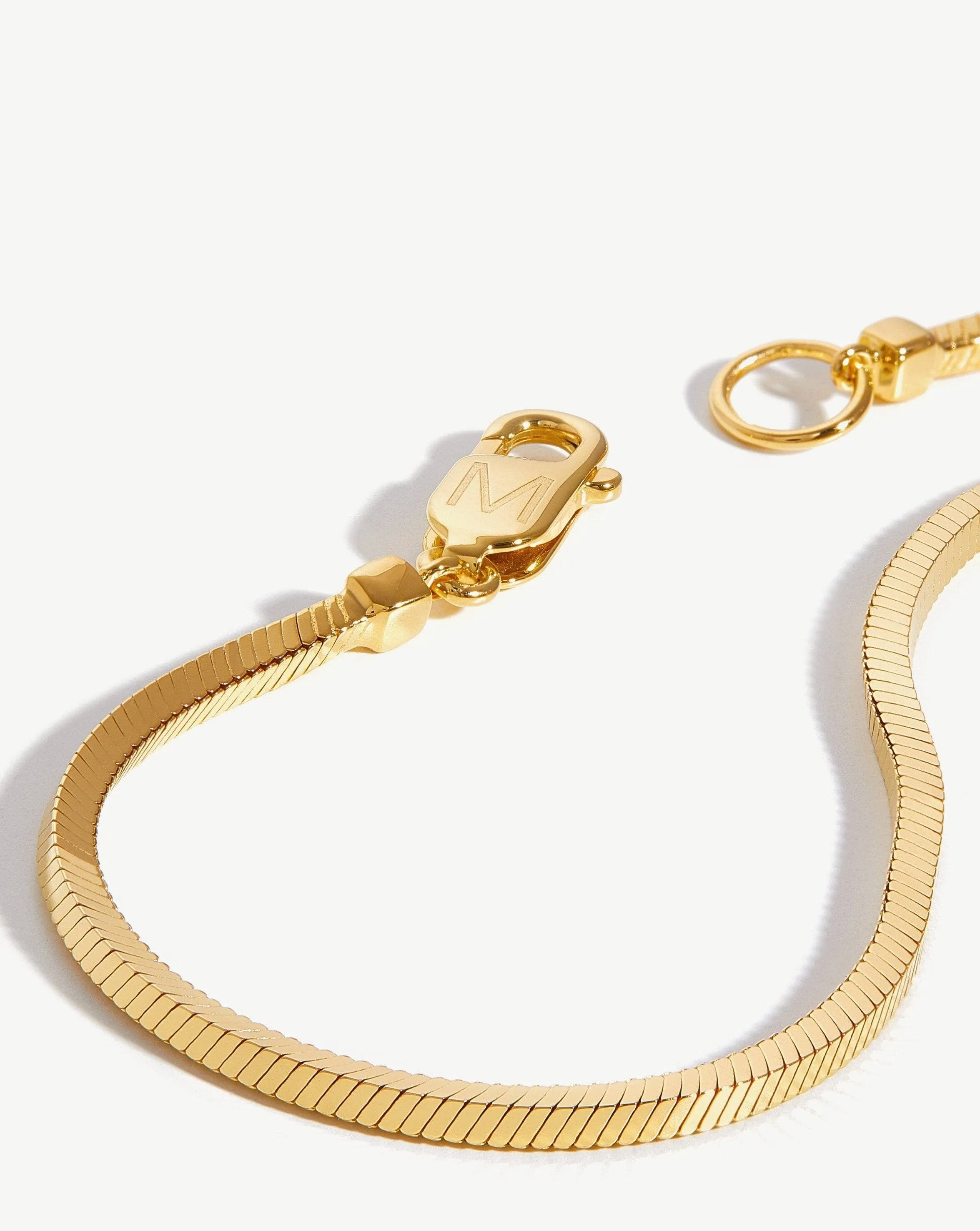 Mens Square Snake Chain Bracelet