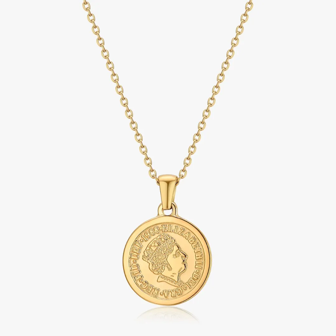 Queen Coin Necklace in Gold