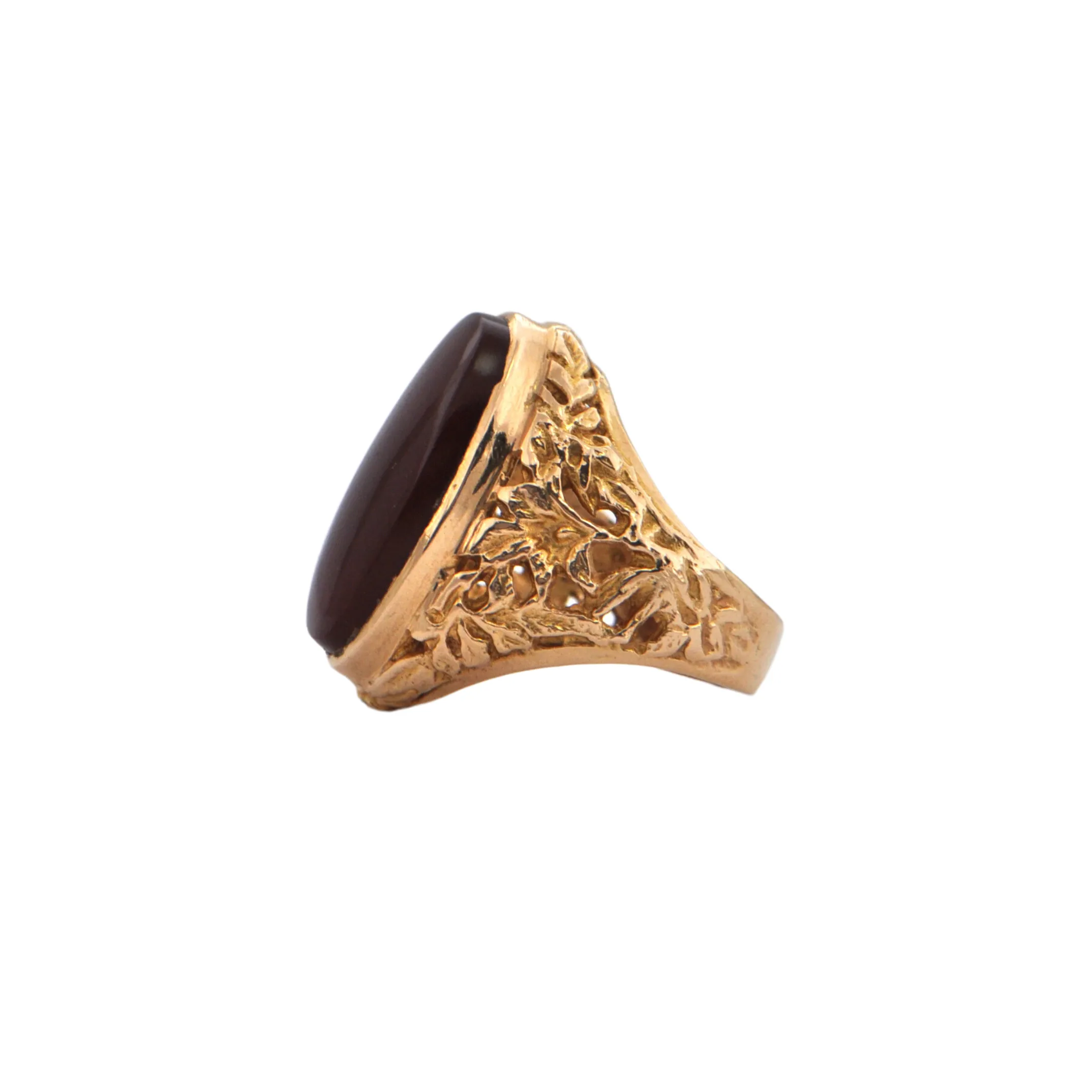 Vintage Carnelian 18K Gold Signet Ring