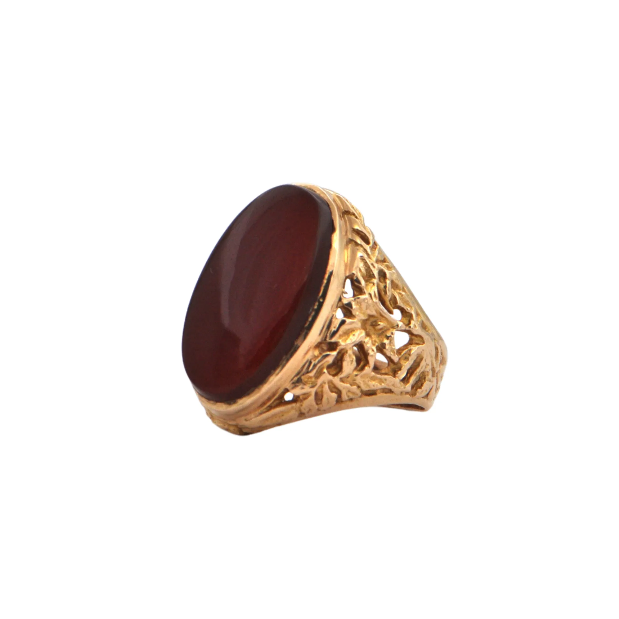 Vintage Carnelian 18K Gold Signet Ring
