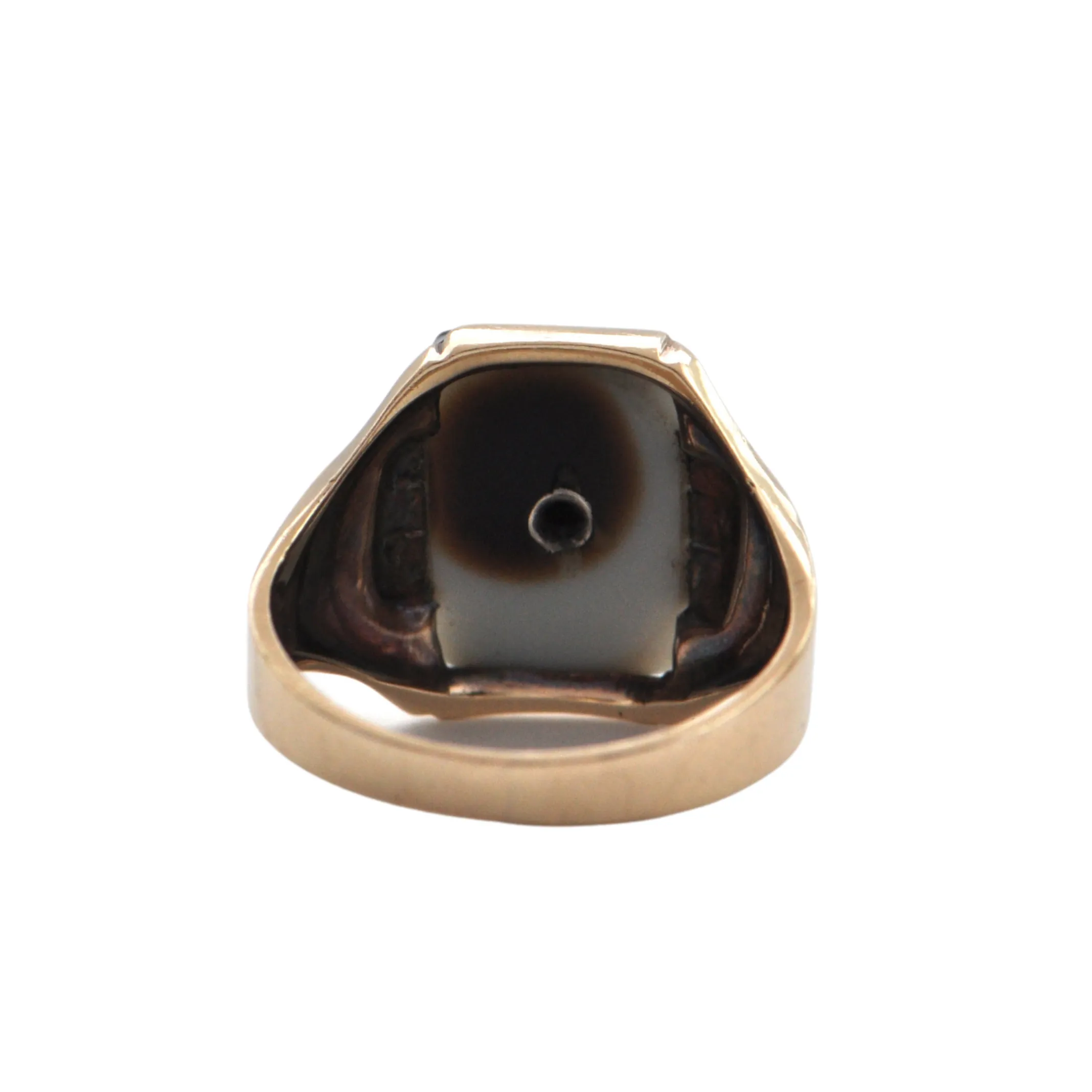 Vintage Masonic 14K Yellow Gold Onyx Signet Ring